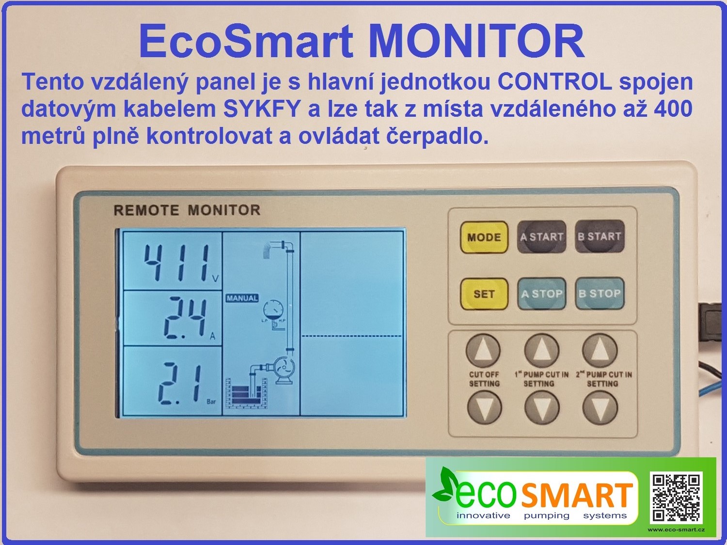 EcoSmart MONITOR vzdálená kontrola a ovládání čerpadla